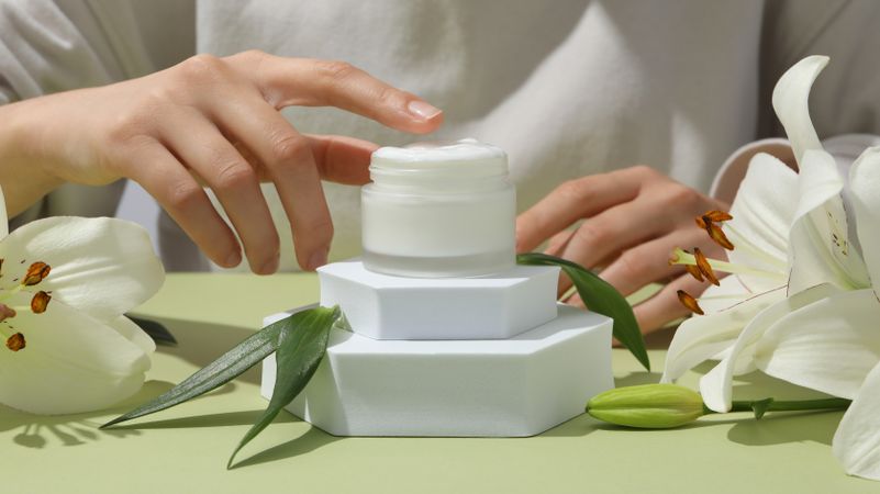 Concept of skin and body care, cream cosmetic