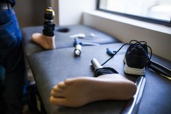 prosthesis on a desk of workshop