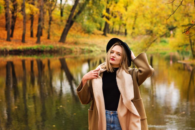 Woman during autumn season