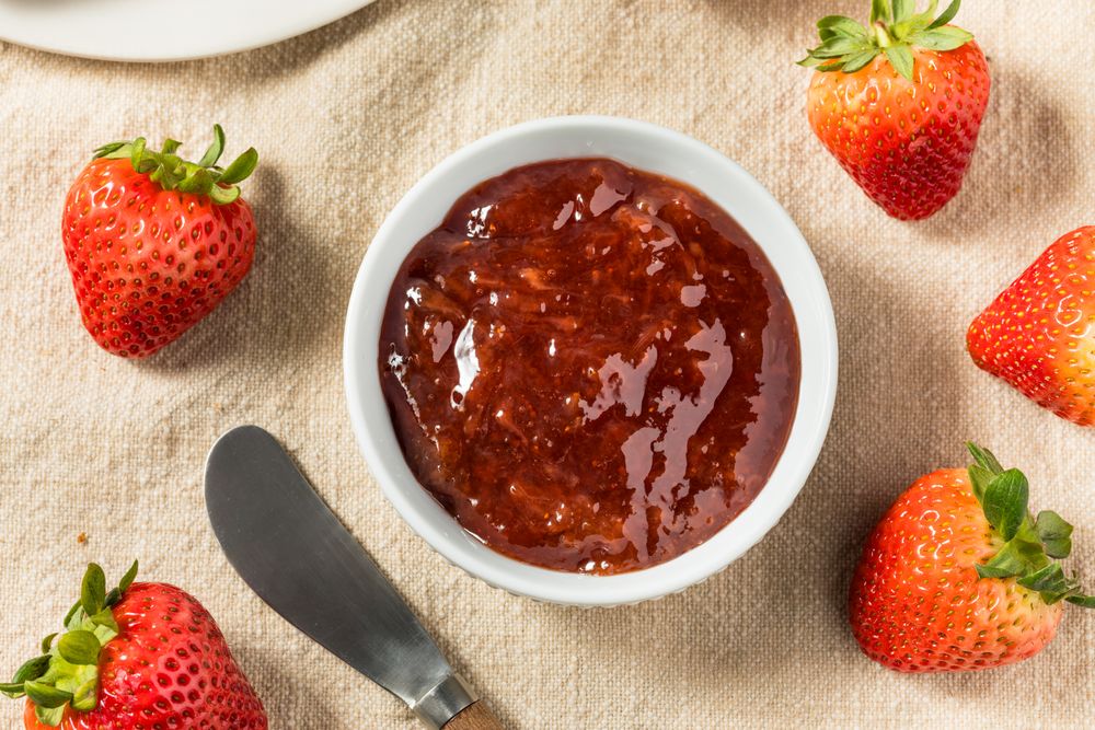 Organic Raw Red Strawberry Jam Jelly