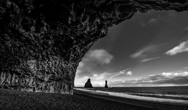 Sea cave at Reynisfjara Beach, Iceland