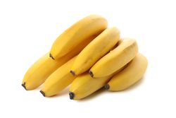 Banana cluster isolated on blank background. Fresh fruit