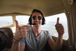 Happy Man During Aircraft Ride