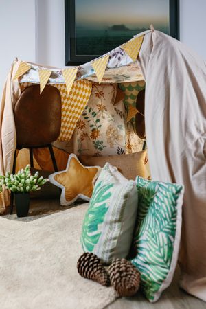 Homemade tent in the living room