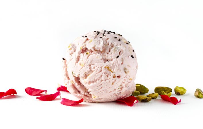 Rose pistachio ice cream
