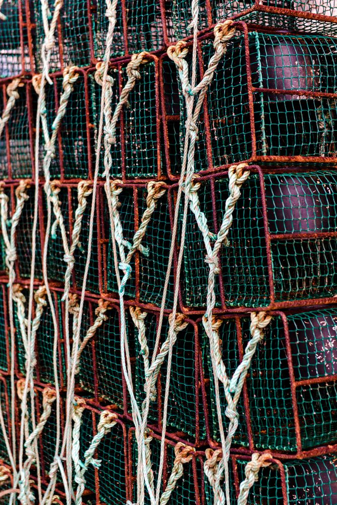 Stack of fishing traps