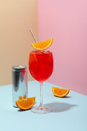 Glass of Italian Spritz, delicious summer cocktail