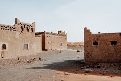 Traditional Arab houses on town street