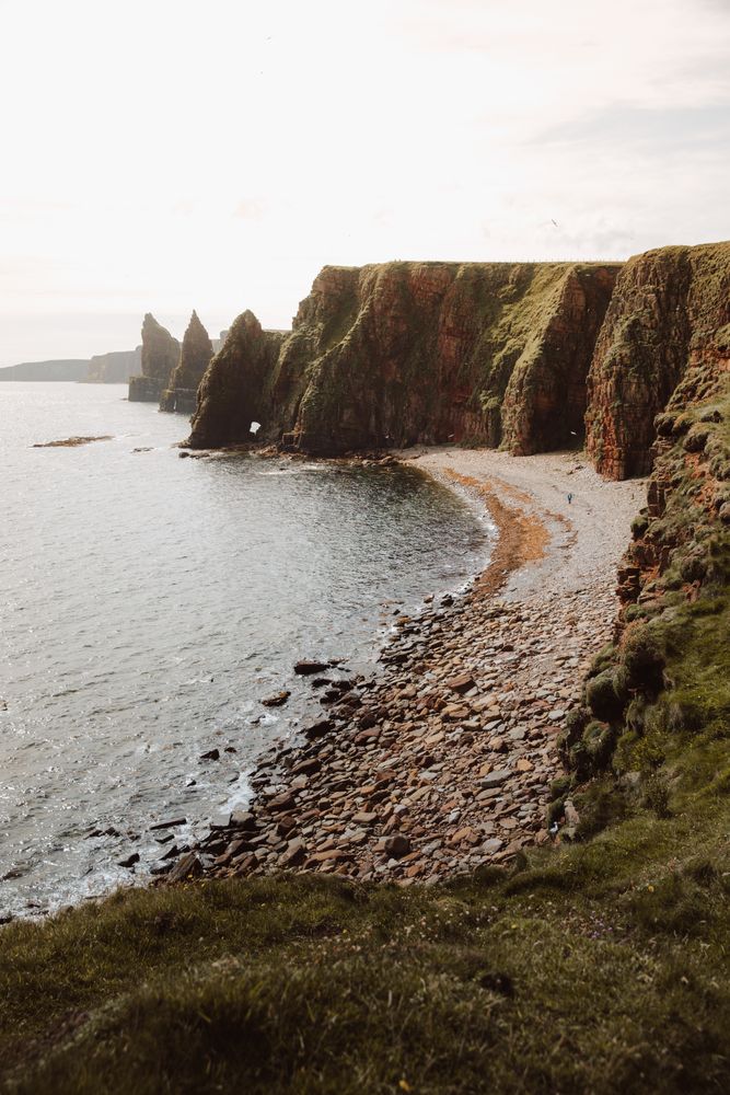 Picturesque seascape with whimsical cliffs
