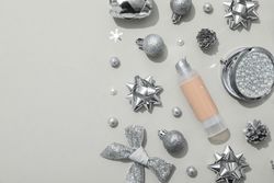 Concept of cosmetics, winter cosmetics, space for text