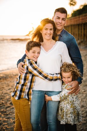 Happy family at beach