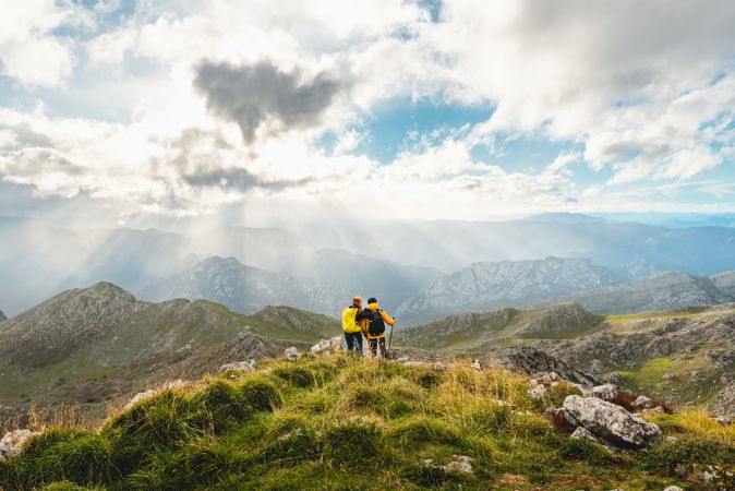 two people on the mountain