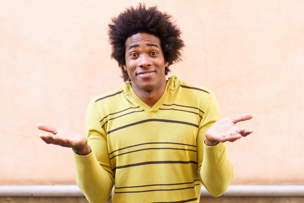 Incredulous man with hands open
