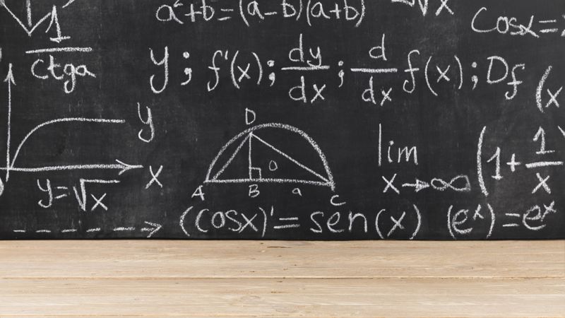Chalkboard with mathematical problems