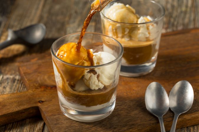 Frozen Sweet Affogato Coffee Dessert