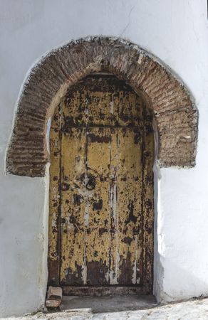 Old grunge door of building