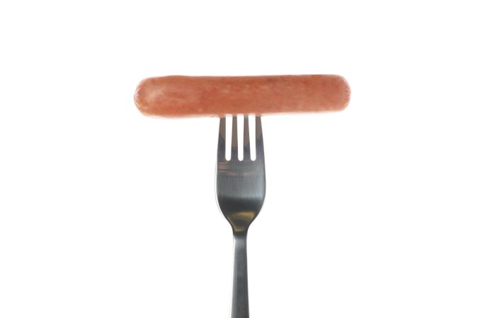 Fork piercing single sausage