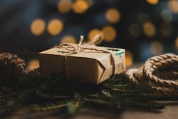 Eco friendly Christmas gift on table