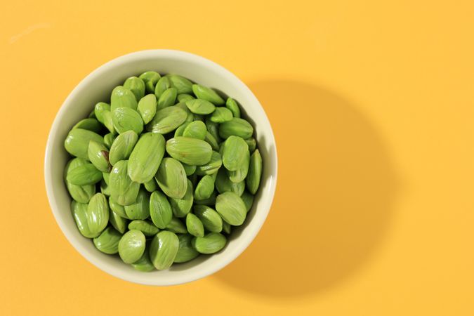 Top View Petai Kupas Raw Green Stinky Bean