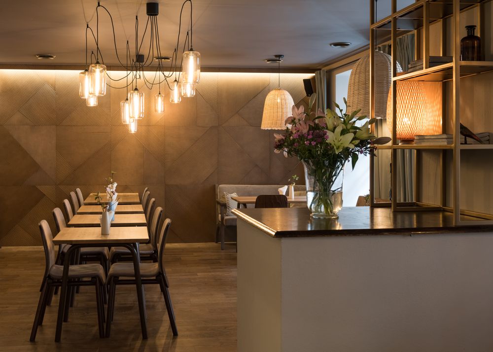 Interior of cozy restaurant
