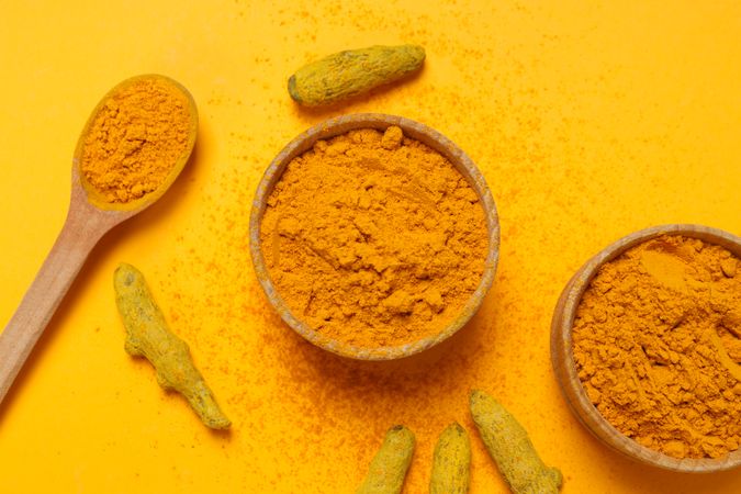 Fragrant seasoning - turmeric, one of the main ingredients in Indian curry