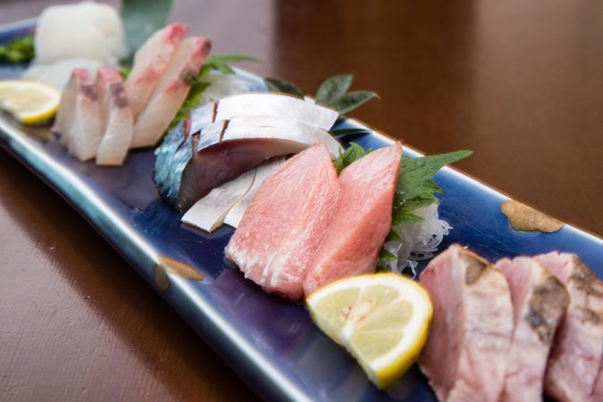Fresh sashimi on a plate