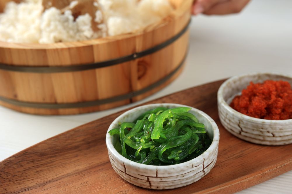 Wakame Seaweed Salad with Sesame Seeds and Chili Pepper