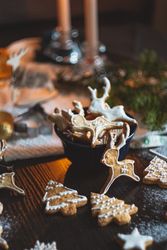 Holiday gingerbread cookies with sweet icing
