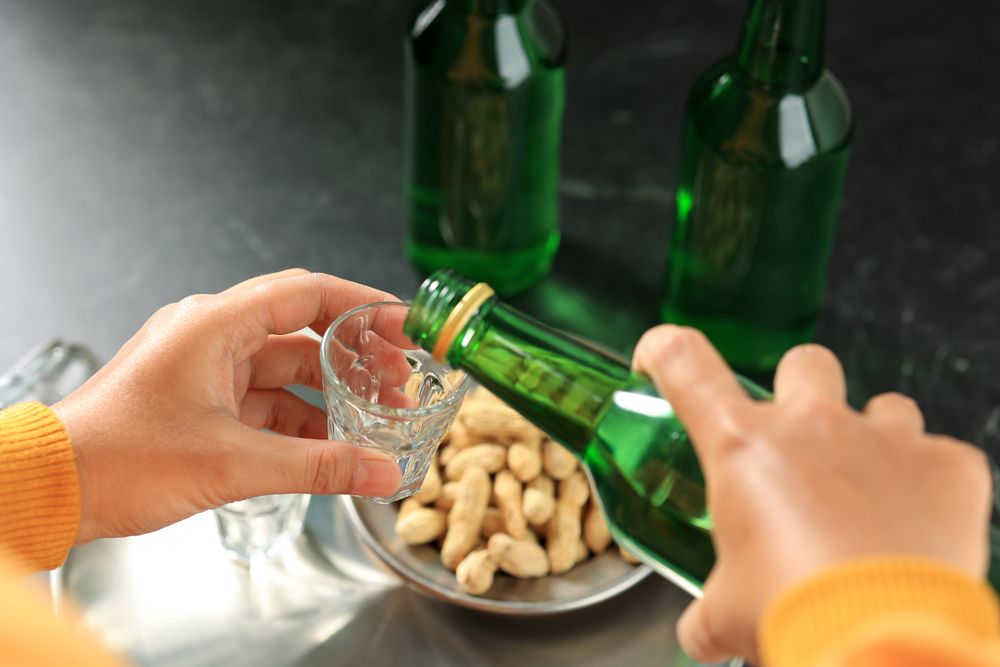 Pouring Soju, Korean Alcohol
