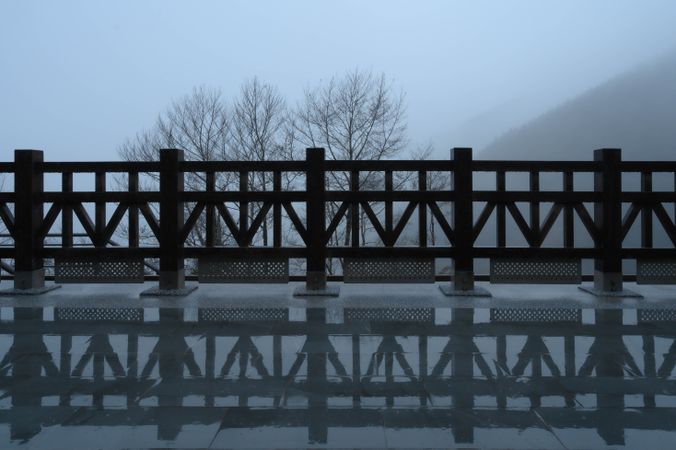 Fence in misty atmosphere in Taiwan