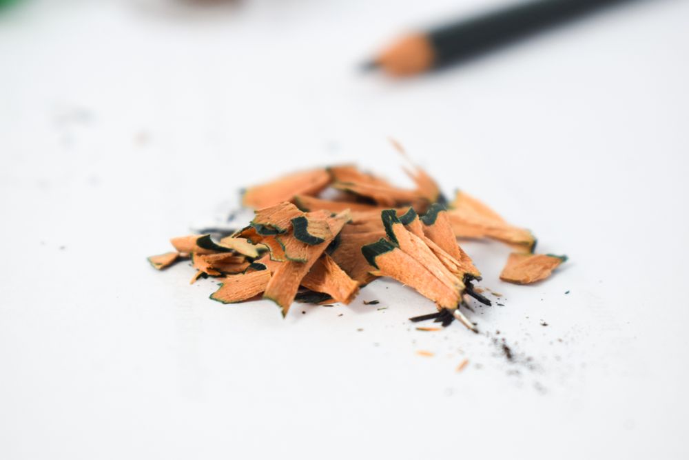 Pile of shavings from sharpened pencil