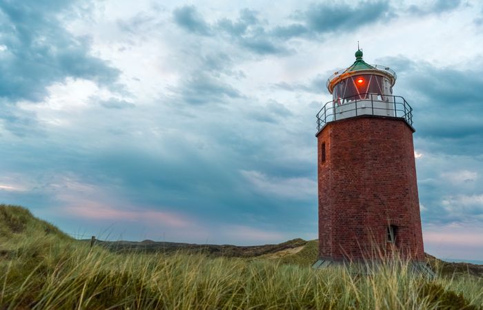 Lighthouse at sunset on Sylt island, Germany