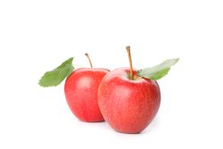 Sweet red apples isolated on light background