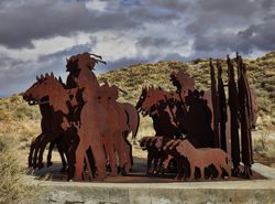 Armando Alvarez Compean's 1997 sculpture La Puerta Del Sol, below Tomé, New Mexico