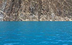 Blue lake in the Karakoram Mountains