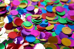 Multicolored glitter texture on whole background, space for text
