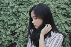 Portrait of woman looking away