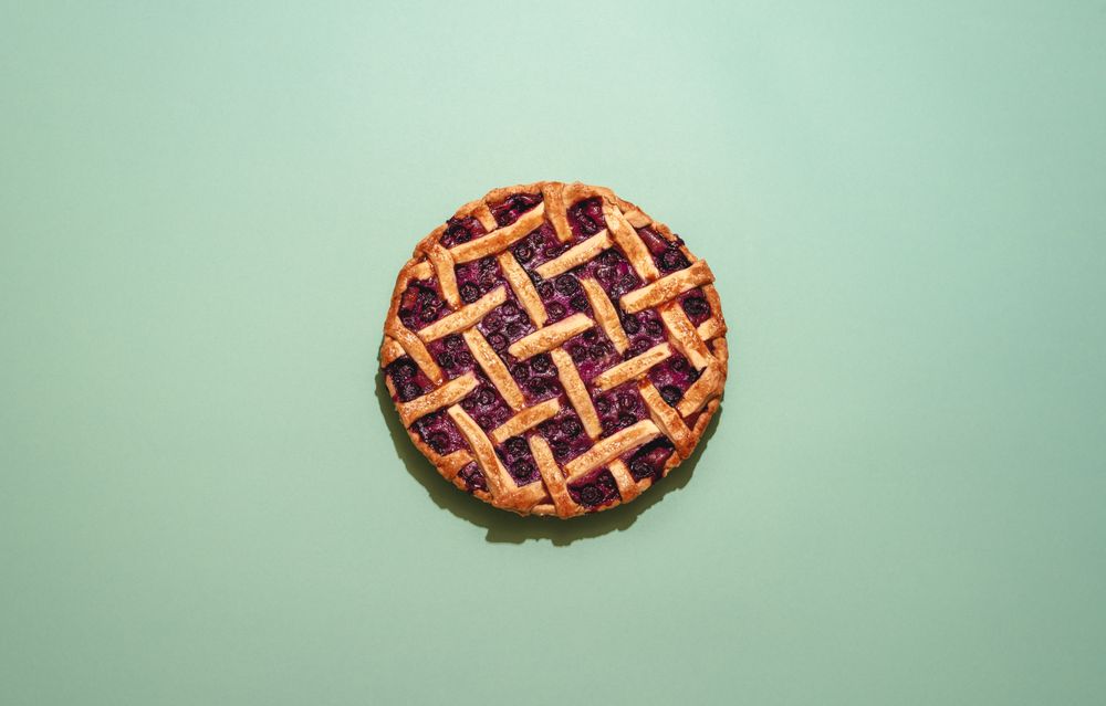 Berry pie top view