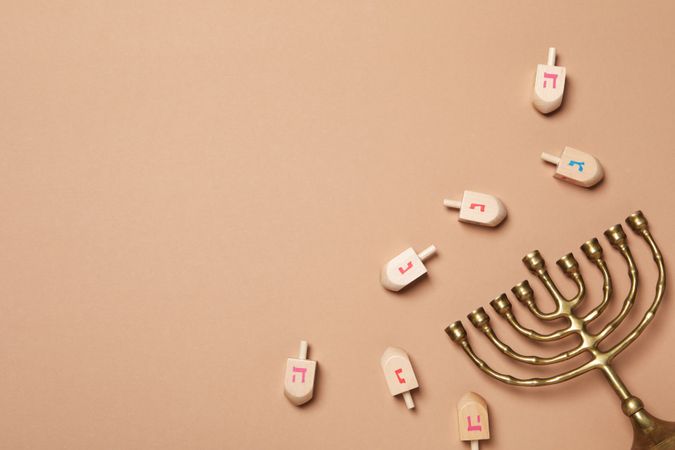 Concept of Jewish holiday, Hanukkah, space for text