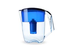 Water filter jug isolated on light background