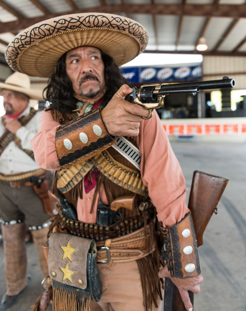 Carlos Lara of the Los Liberadores group at the Zapata County Fair in Zapata, Texas