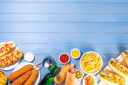 National Hot Dogs day background
