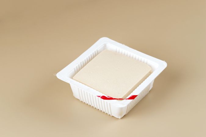 Open box of tofu block