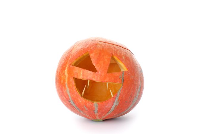 Halloween decorative pumpkin isolated on plain background