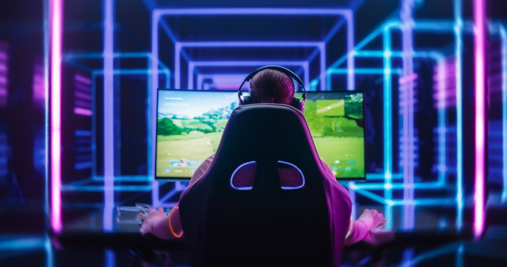Female Pro Gamer Winning an Intense eSports Tournament