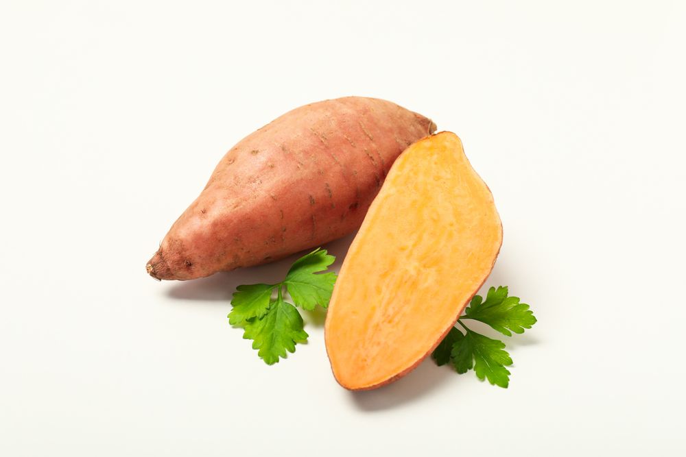 Concept of vegetables, tasty sweet potato, Batat
