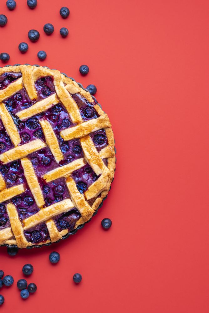 Traditional American blueberry pie