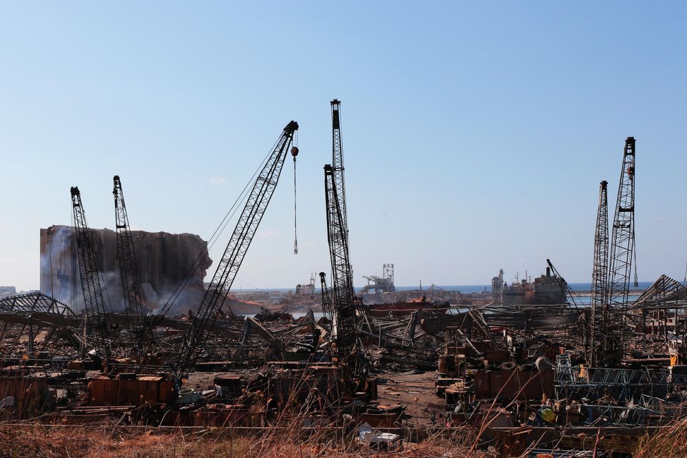 Beirut seaport after the explosion