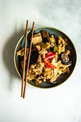 Top view of Chinese vegetable stir fry