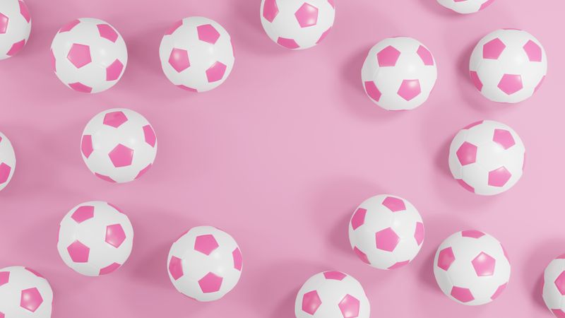 Pink footballs with space in center